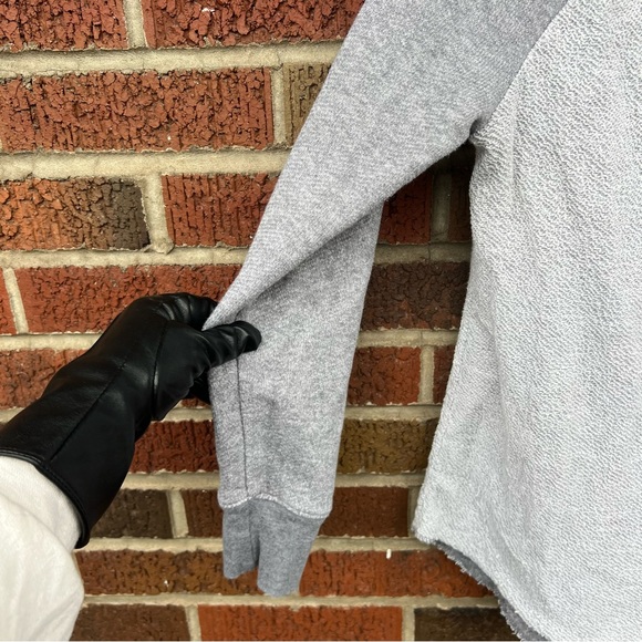 American Eagle Gray Inside Out Terry Cloth Pull Over Sweatshirt - Picture 6 of 6